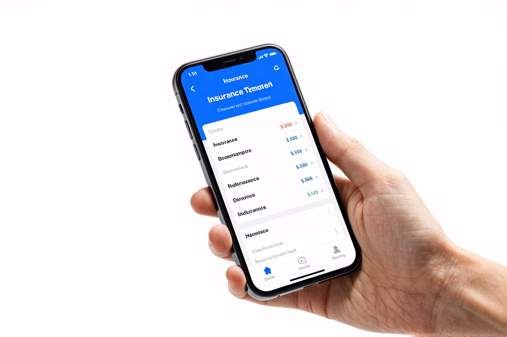 Smartphone affichant une application de comparaison d assurance