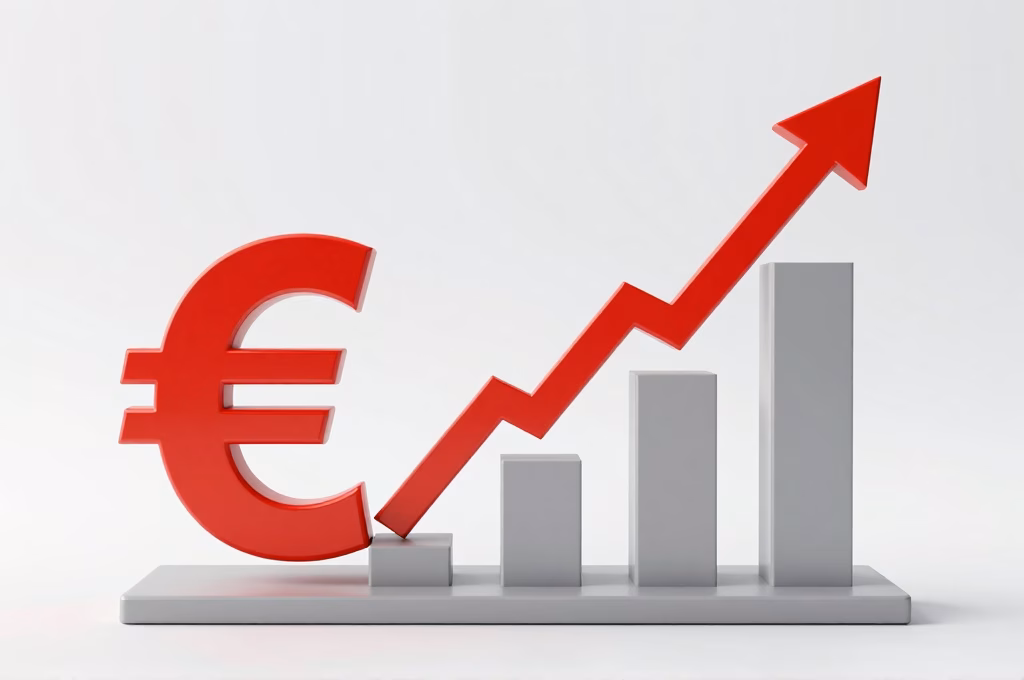 Graphique de hausse des prix avec symbole euro illustrant l inflation des tarifs
