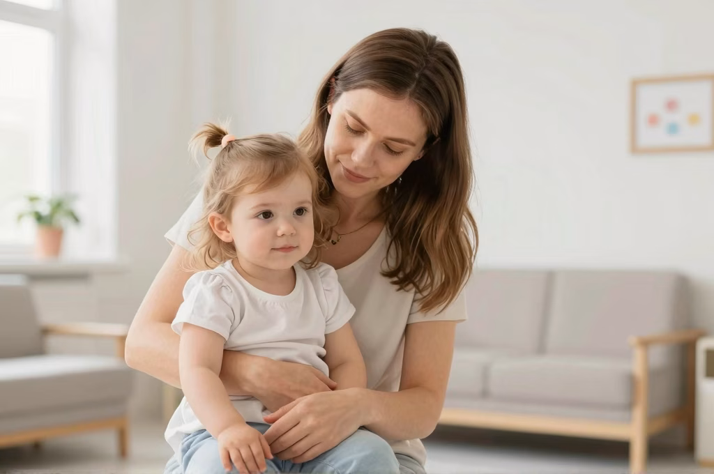 Mere accompagnant sa fille chez le medecin pour un suivi de sante couvert par la mutuelle