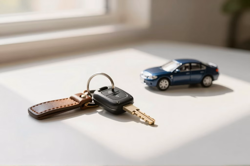 Clés de voiture posées sur une table symbolisant la réussite à l'examen du permis de conduire