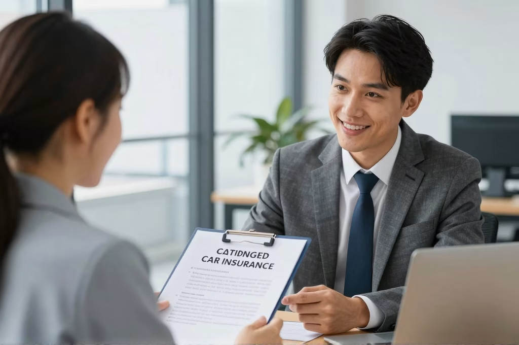 Client satisfait consultant son contrat d'assurance Pacifica personnalisé