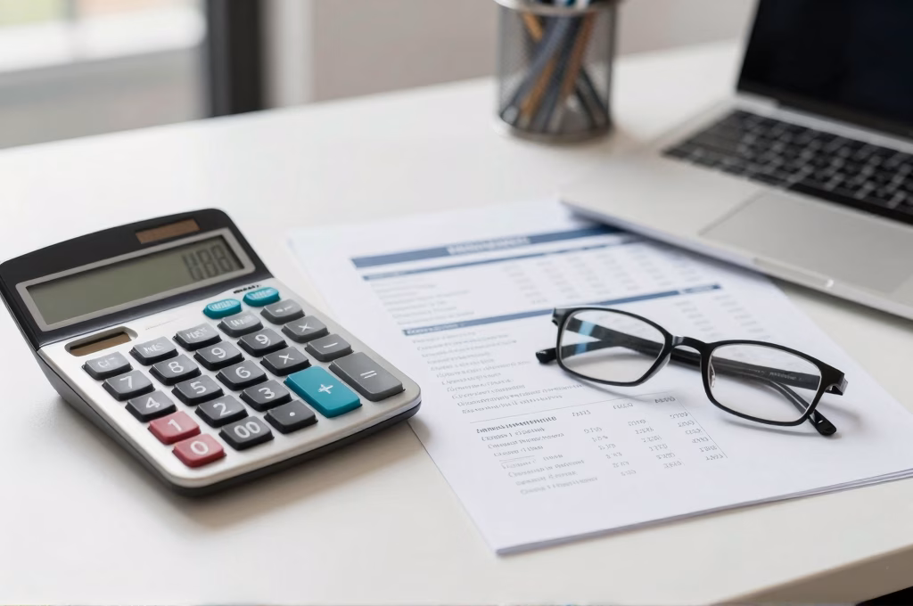 Calculatrice et documents d'assurance pour estimer le prix d'une responsabilité civile